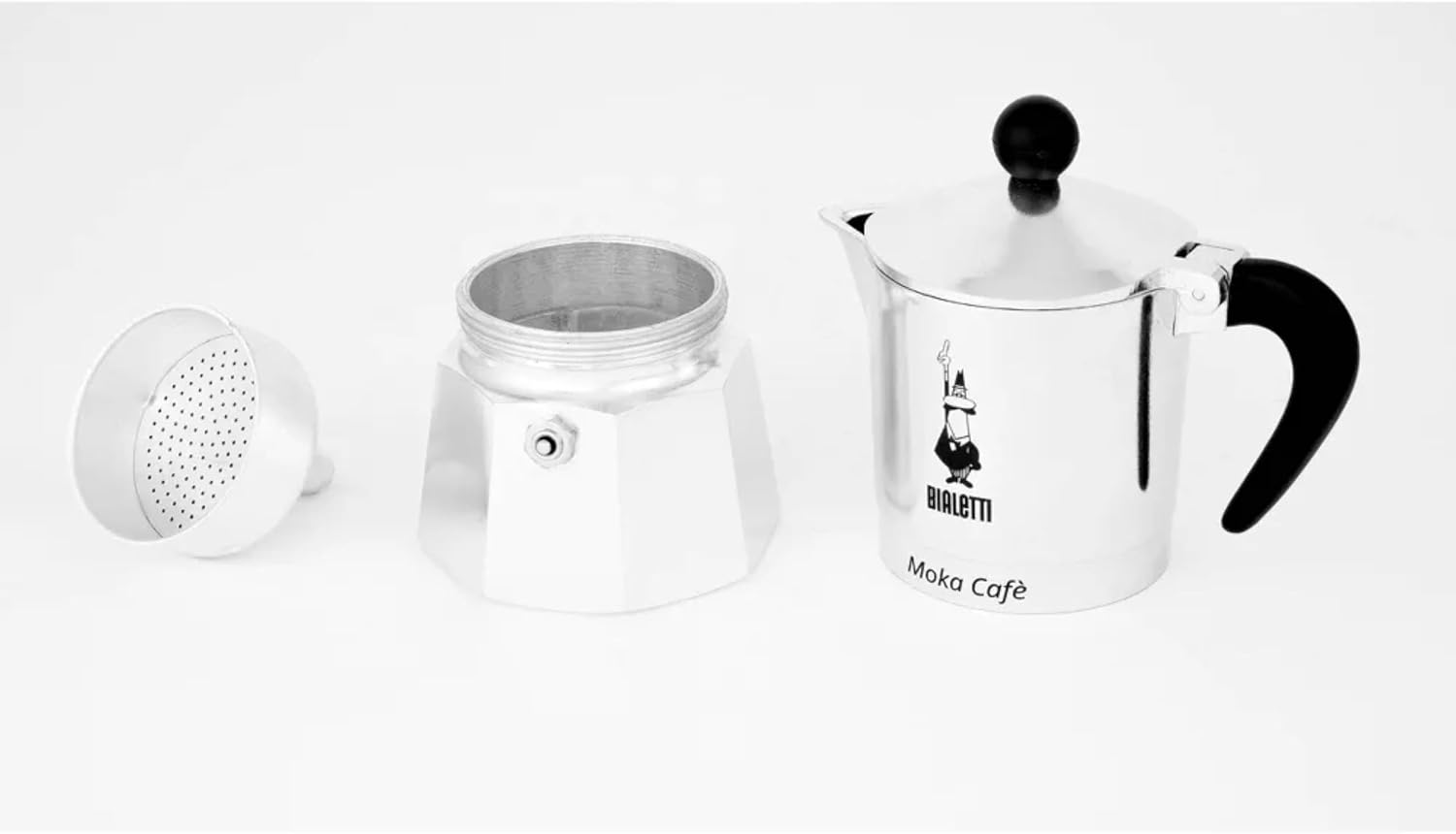 Bialetti Moka Express 3 Cup Moka Pot, Aluminum Stovetop Espresso Maker Silver