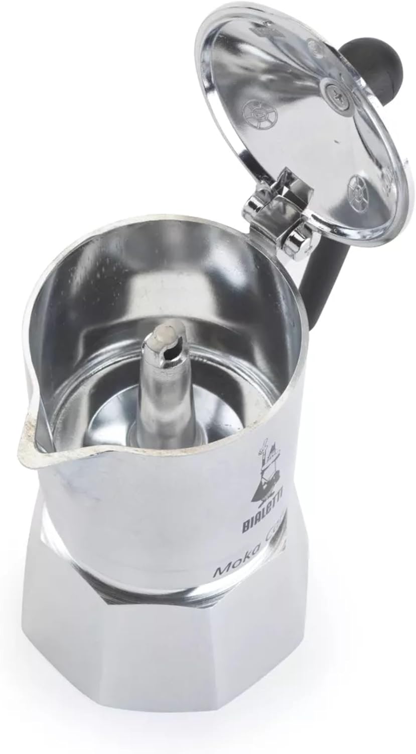 Bialetti Moka Express 3 Cup Moka Pot, Aluminum Stovetop Espresso Maker Silver