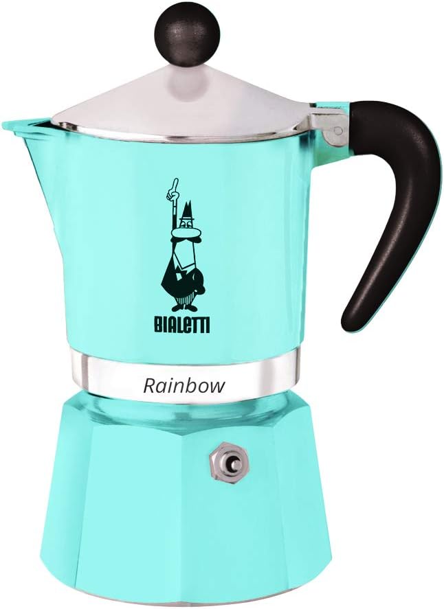 Bialetti 5043 Rainbow Espresso Maker, Light Blue