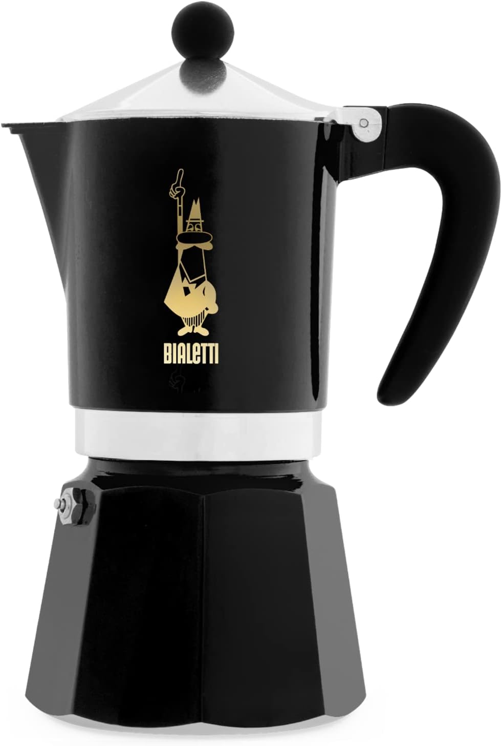 Bialetti Limited Edition Caffe Mercanti Black Oro 6 Cups - Italian Stovetop Moka Pot Black Gold
