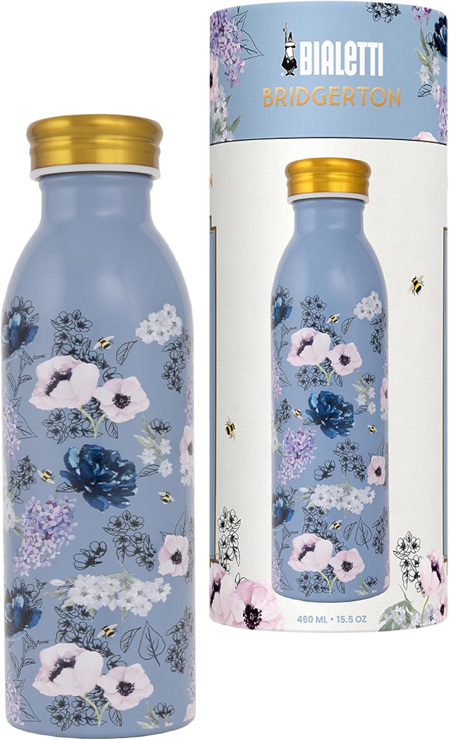 Bialetti - Bridgerton Insulated Stainless Steel Water bottle - Netflix Official License, 460 mL